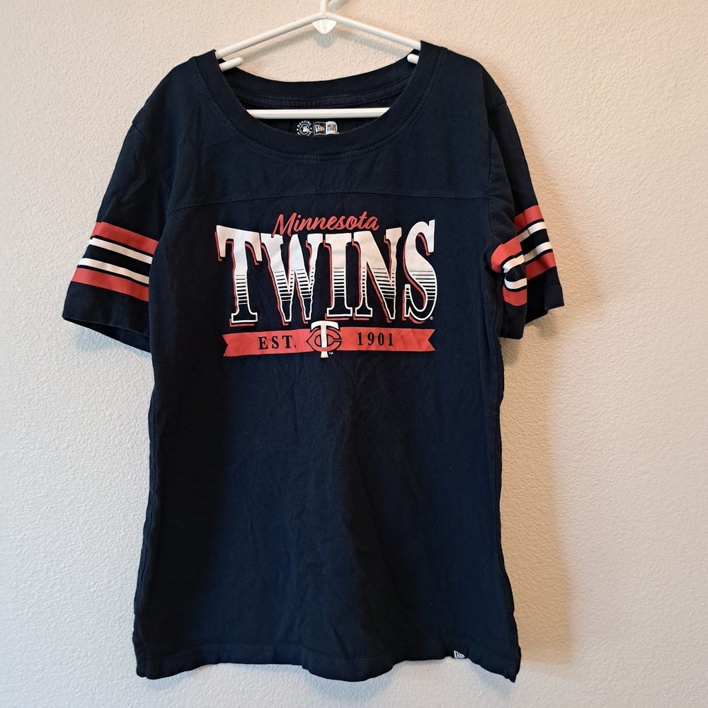 New Era Minnesota Twins MLB Kids Navy Blue Graphic T-Shirt Short Sleeve Size S